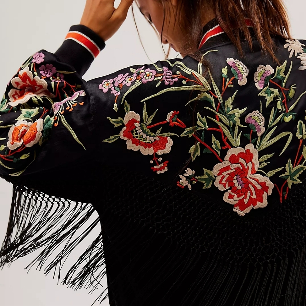 PLZ READ - NWT Free People Bali Seville Bomber Jacket L Large